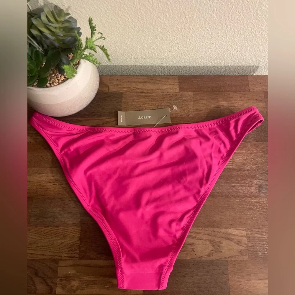 NEW…J.CREW Heritage High Leg Pink Bikini Bottom
